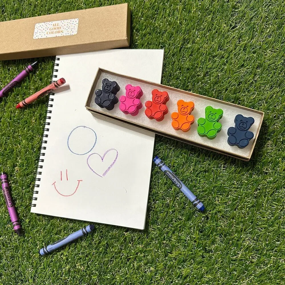 2/$30 Gummy Bears Crayons (6) Kids Girls Boys, Unique Colorful Fun Birthday Gift